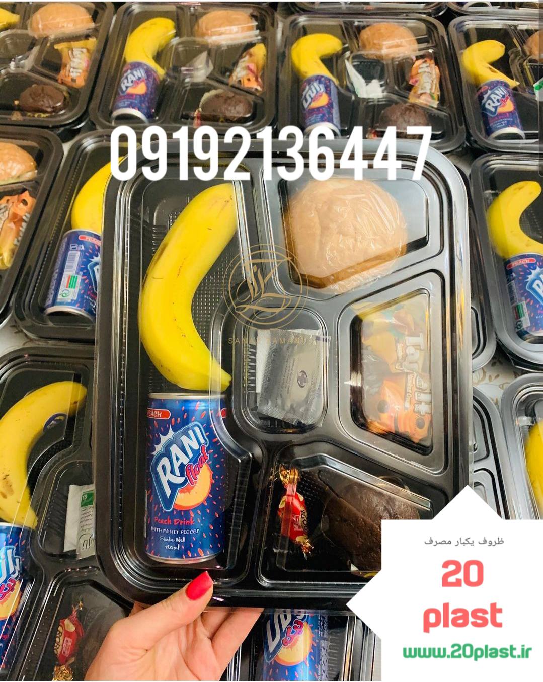 ظروف یکبار مصرف مشکی چندخانه بهداشتی