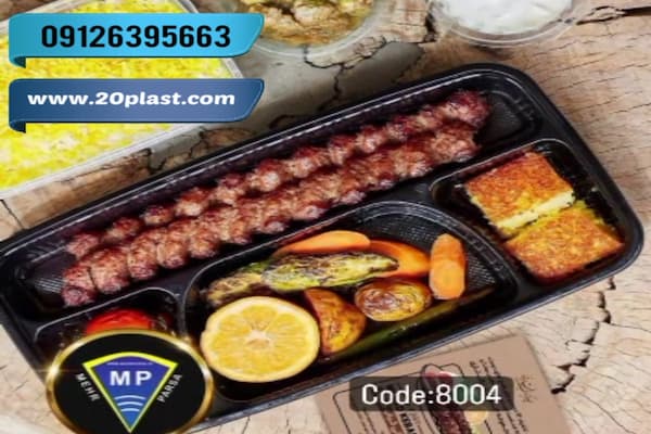 تولیدی ظروف یکبار مصرف مشکی چند خانه ای درب دار